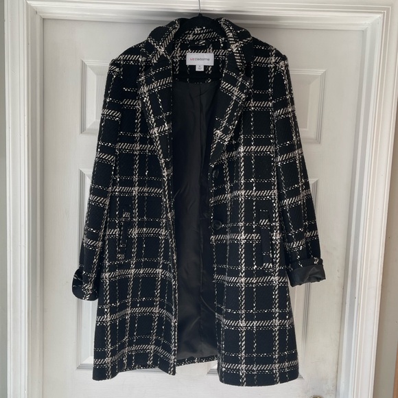 SALE!!!!! NEW elegant Liz Claiborne tweed plaid coat XL fits large - Picture 8 of 13